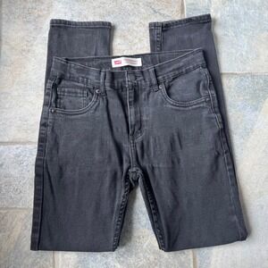 Levi's 510 Skinny Jeans Boys 16R (Fits Women's 00/0) Black‎ Stretch Y2K Style